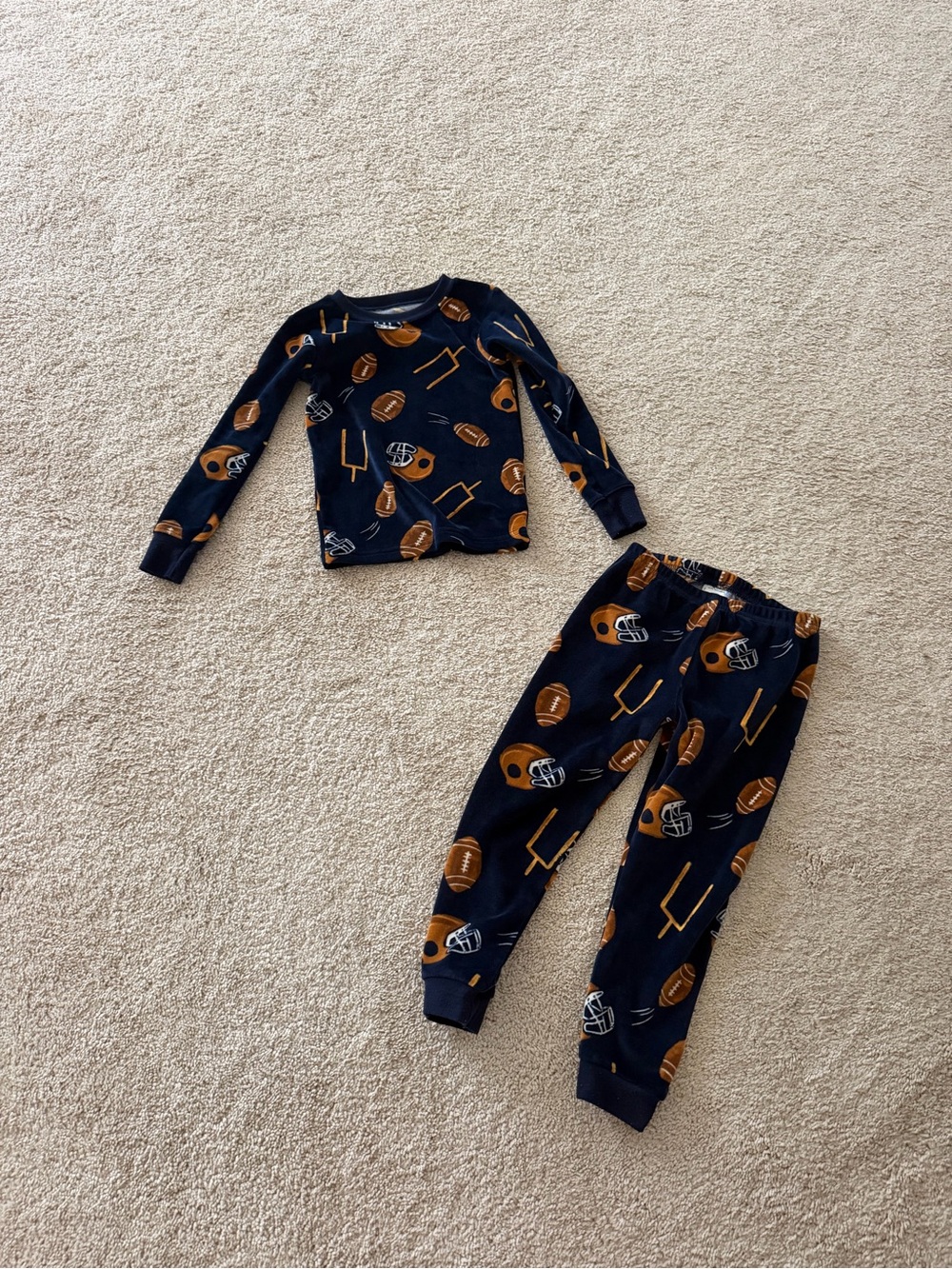 Carter's Navy Football Helmet & Ball Pajama Set